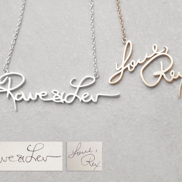 Actual Handwriting Necklace by GracePersonalized - Meaningful Personalized Signature Necklace -  Bridesmaid Jewelry *HANI NECKLACE*