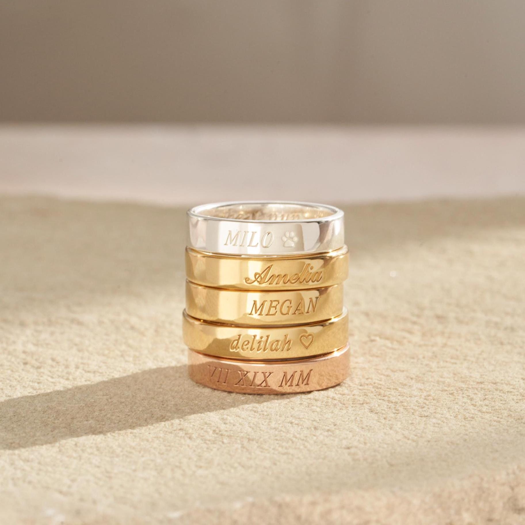 Engraved Name Band Ring by Gracepersonalized - Custom