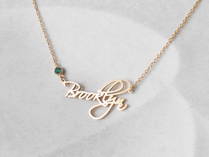 Custom Name Necklace With Birthstone Personalized Name - Etsy UK
