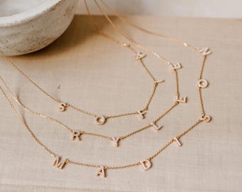 Pavé Name Necklace by Gracepersonalized - Custom Spaced