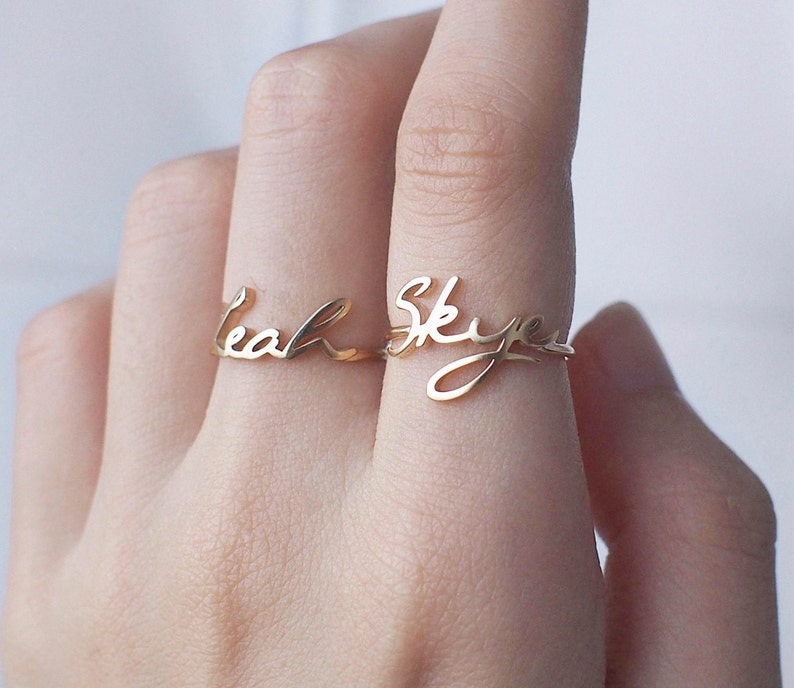 Custom Name Ring - Personalized Name Ring - Gold Name Ring - Minimal Name Jewelry - Custom Word Ring - Gold Personalized Word #PR04 F62C5.6 