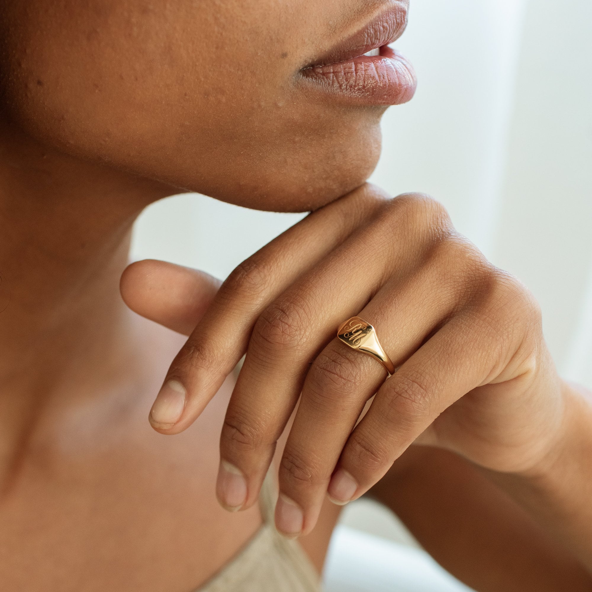 Personalized Square Signet Ring by Gracepersonalized