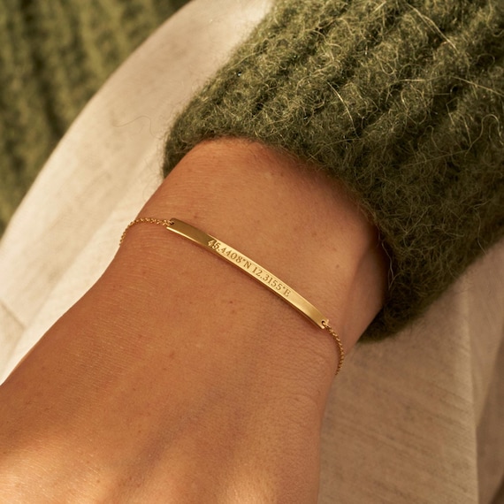 Etsy Personalized Coordinates Bracelet