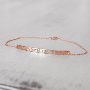 Custom Coordinates Bracelets by GracePersonalized Dainty Coordinates Bracelet Personalized Latitude Longitude DAHNA BRACELET image 2