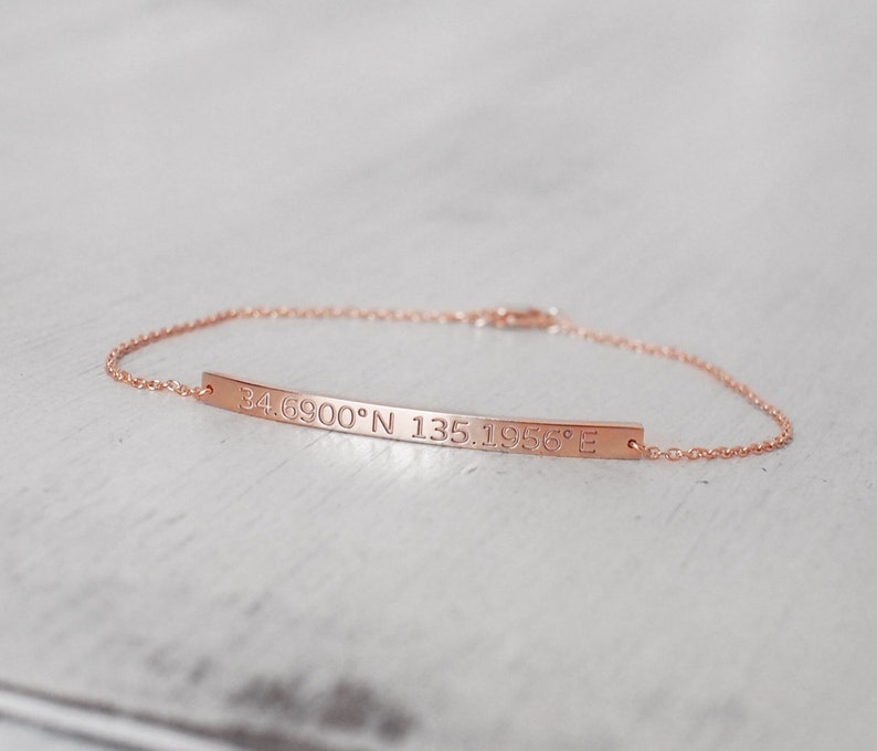 Custom Coordinates Bracelets by GracePersonalized Dainty Coordinates Bracelet Personalized Latitude Longitude DAHNA BRACELET image 2