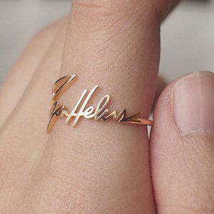 Actual Handwriting Ring by GracePersonalized Personalized Signature Ring Mom Memorial Jewelry SAESHA RING image 4