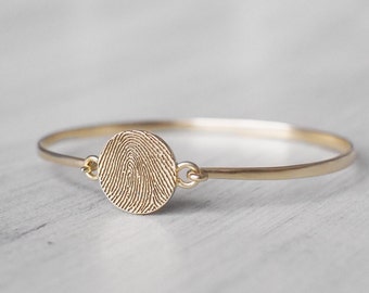 Actual Fingerprint with Handwritten Name by GracePersonalized - Personalize Fingerprint Bracelet - Memorial Jewelry *DACEE BRACELET*