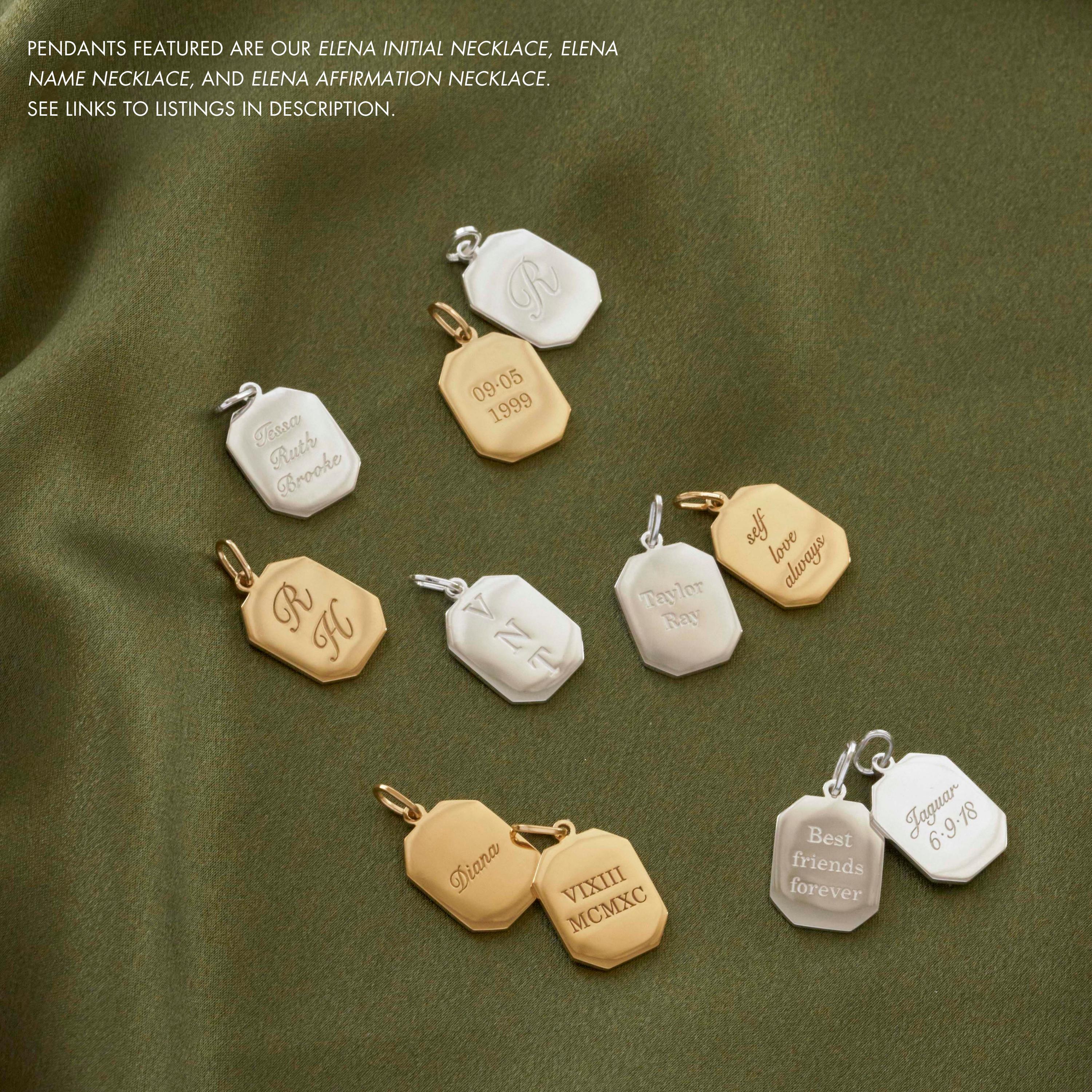 Engraved Affirmation Pendant Necklace by Gracepersonalized