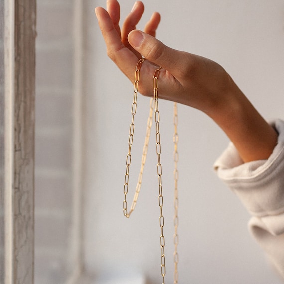 Link Chain Necklace Rectangle Link 