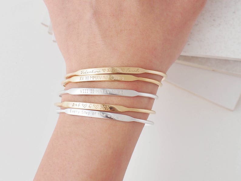Personalized Cuff Bracelet Custom Name Bracelet Etsy