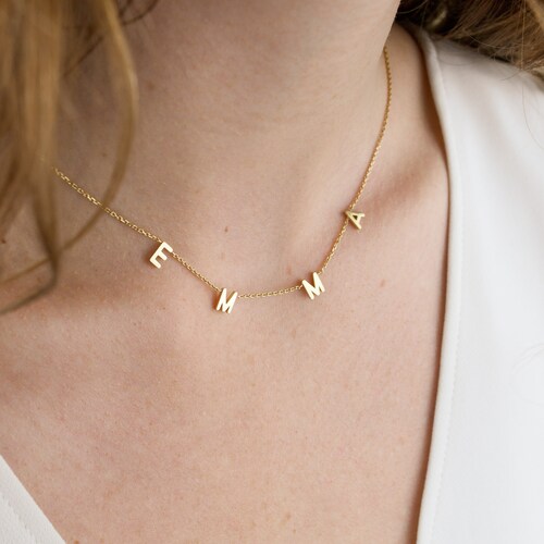 Custom Letter Necklace Set Personalized 
