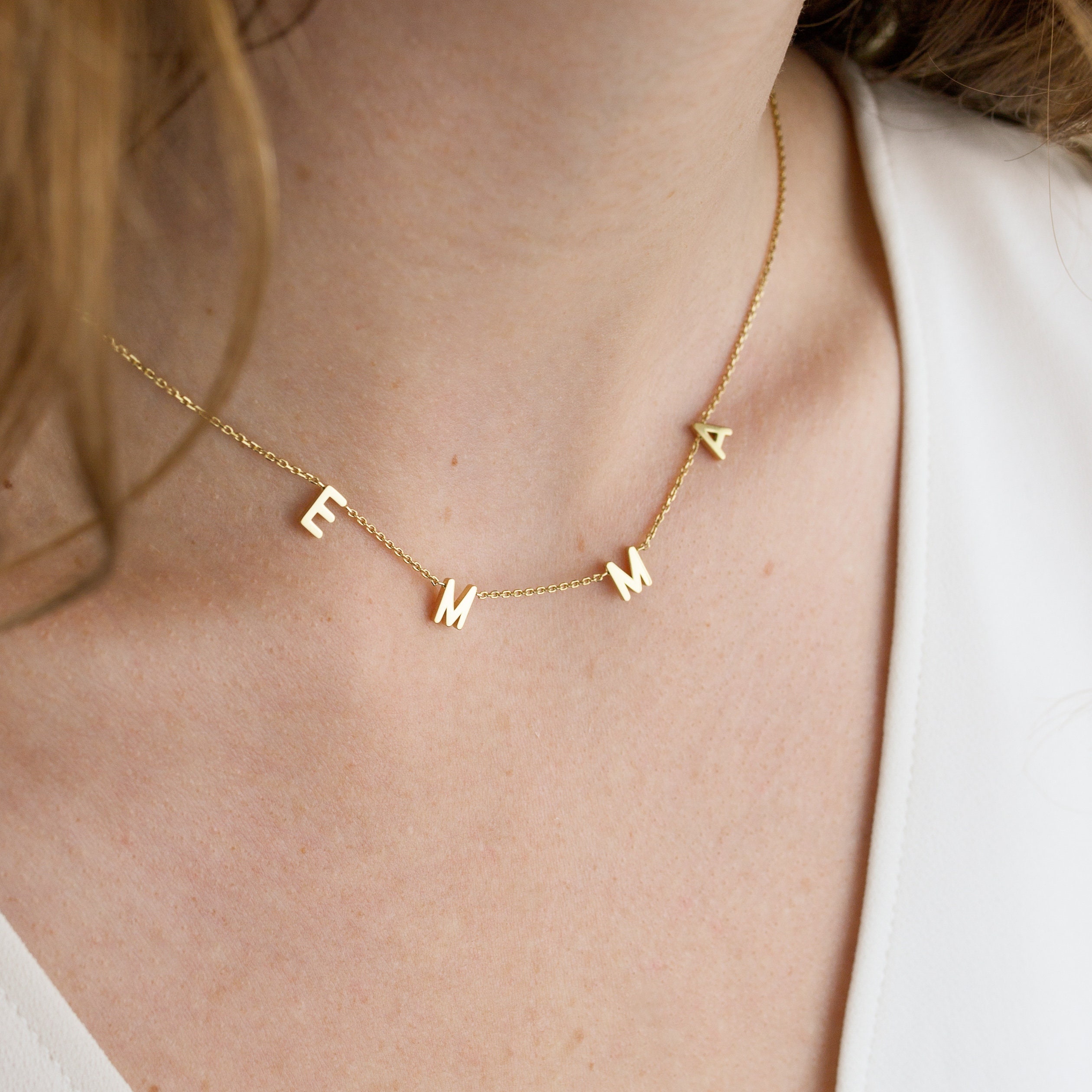 Custom Letter Necklace Personalized 
