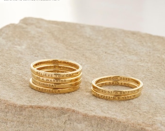 Dainty Stacking Name Ring by Grace Personalized - Custom Dainty Stacking Name Ring by Grace Personalized - Custom