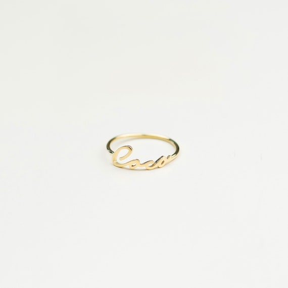 personalized script name rings