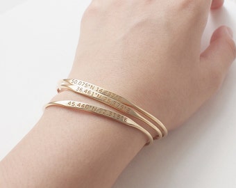 Custom Coordinates Bracelet - Longtitude Latitude Gift - Anniversary Gift - Location Bracelet - Personalized Gift - Graduation Gift