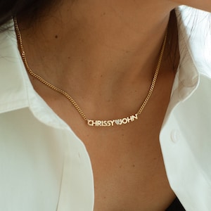 Custom Name Necklace with Curb Chain by GracePersonalized Kids Names Necklaces Minimalist Gold Jewelry NATASHA NECKLACE image 3