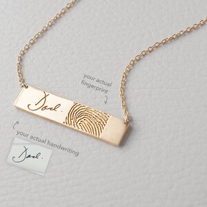 Actual Fingerprint Necklace with Actual Handwriting  Loved image 2