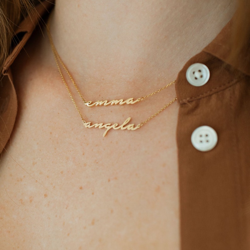 Custom Name Necklace by GracePersonalized Personalized Name Jewelry Minimal Script Name Necklace Gift for Moms NAYELI NECKLACE image 2