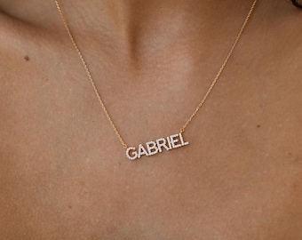 Pavé Name Necklace - Custom Gold Jewelry - Elegant Gift for Her | Grace Personalized