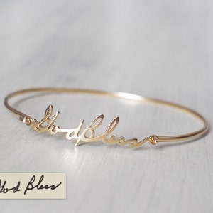 Actual Handwriting Bracelet by GracePersonalized - Personalized Signature Bracelet For Her - Meaningful Bridesmaid Jewelry