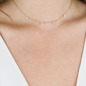 Aprilery Dainty Gold Initial Necklace - 18K Gold Plated Letter Pendant Choker For Women - View #10
