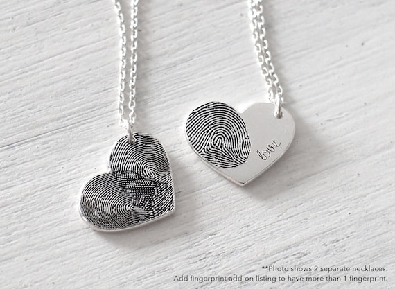 Fingerprint heart necklace deals
