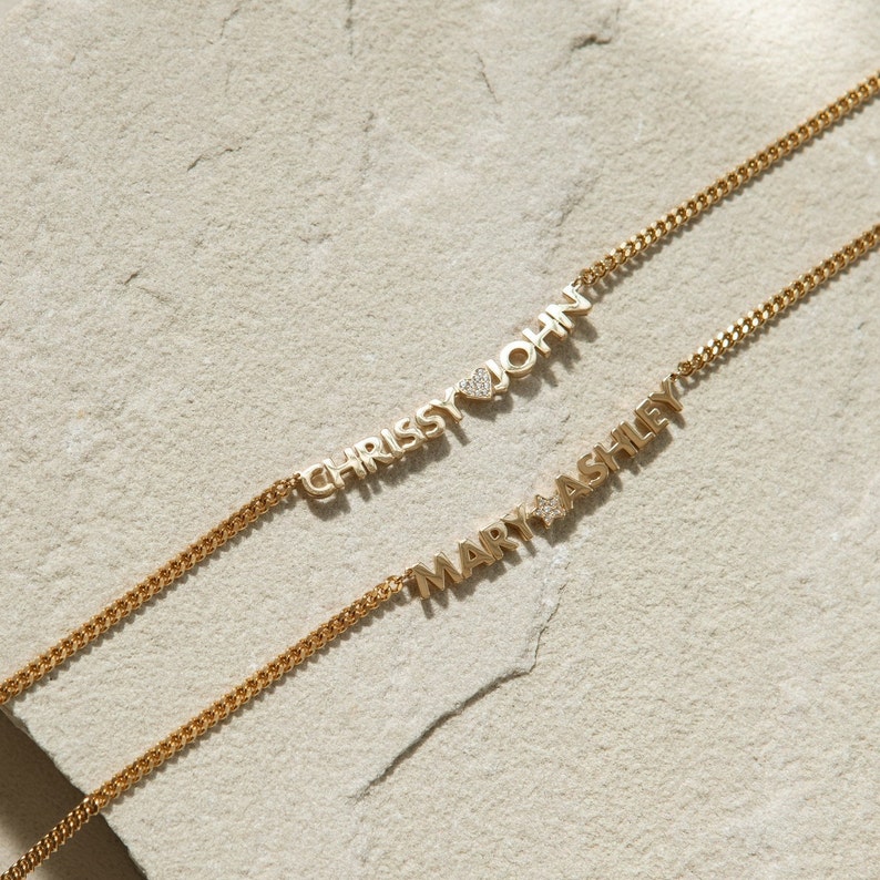 Custom Name Necklace with Curb Chain by GracePersonalized Kids Names Necklaces Minimalist Gold Jewelry NATASHA NECKLACE image 4