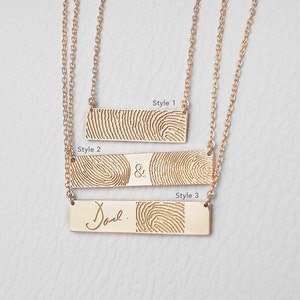Actual Fingerprint Necklace with Actual Handwriting  Loved image 1
