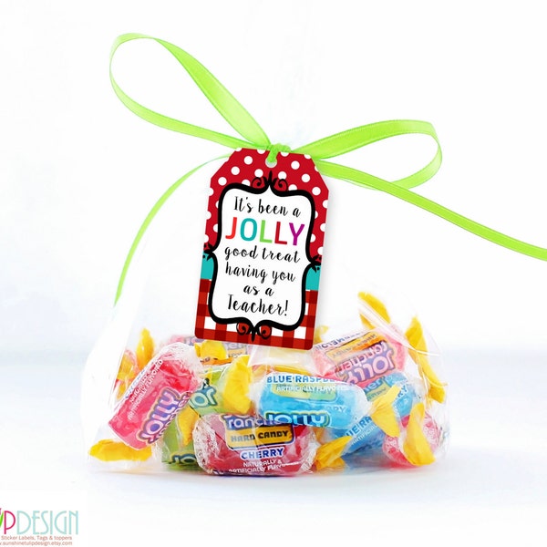 Printable Teacher Appreciation Jolly Rancher Gift Tags, Printable Jolly Good Treat Having you as a Teacher Gift Tags by SUNSHINETULIPDESIGN