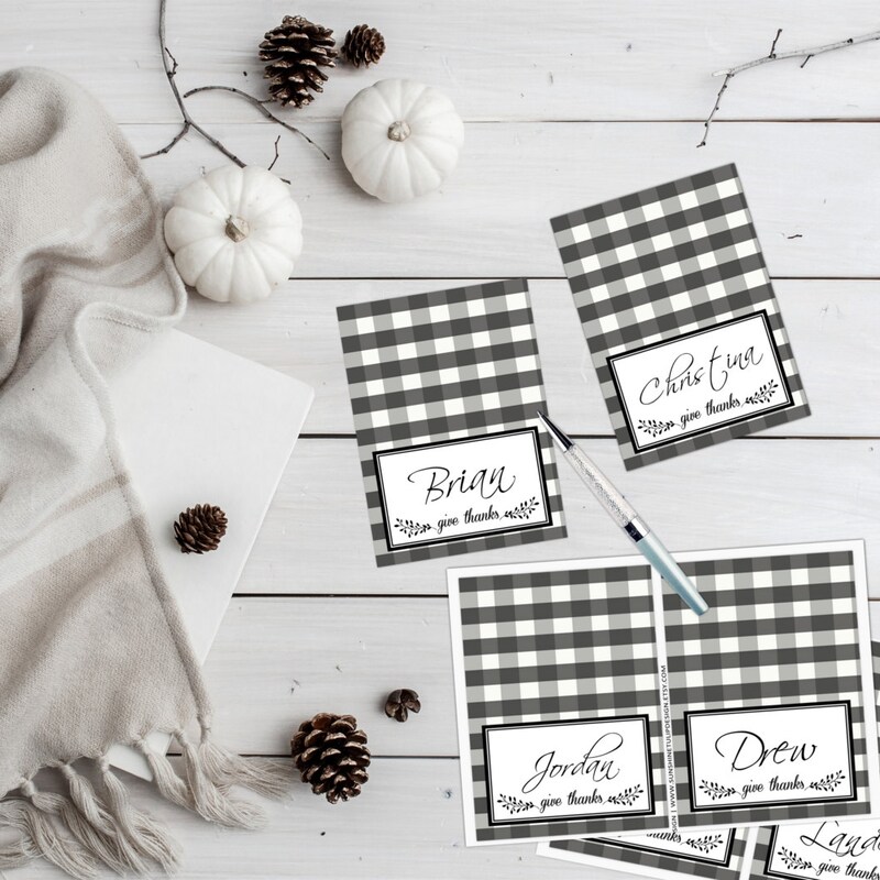 Thanksgiving Place Cards - Etsy