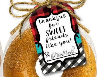 Dankeschön für SWEET Freunde wie Sie Geschenkanhänger, Geschenkanhänger zum Ausdrucken, Dankeschön Geschenkanhänger für Freunde zum Ausdrucken