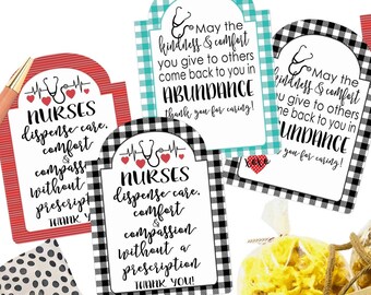Nurse Appreciation Gift Tags, Nurse Thank You Gift Tags by SUNSHINETULIPDESIGN