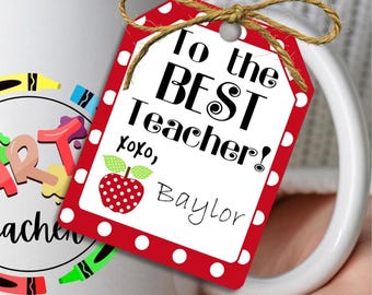 Etiquetas imprimibles de agradecimiento para maestros, Etiquetas imprimibles de regalo para los MEJORES maestros, Etiqueta de regalo de fin de curso / Etiqueta de regreso a clases / DESCARGA INSTANTÁNEA