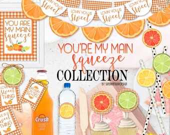 Printable Citrus Party Decorations, Printable Bridal Shower Decorations, Printable Wedding Anniversary Decorations by SUNSHINETULIPDESIGN