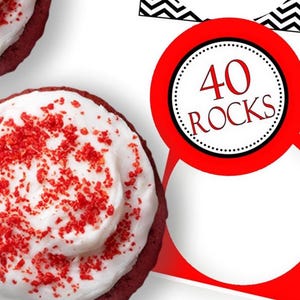 40. Geburtstag druckbare DIY Cupcake Toppers | 40 und Hot Tags | 40 Rocks Mitbringsel Anhänger | SOFORTIGER DOWNLOAD | Meilenstein Geburtstag Printables
