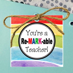 Étiquette d&#39;appréciation imprimable pour professeur, Vous êtes une étiquette cadeau remarquable, étiquette cadeau marqueur, étiquette cadeau effaceur à sec, étiquette cadeau Sharpie, appréciation du personnel