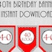 Printable 40th Birthday Banner, Printable 40 Rocks Birthday Banner, Red ...