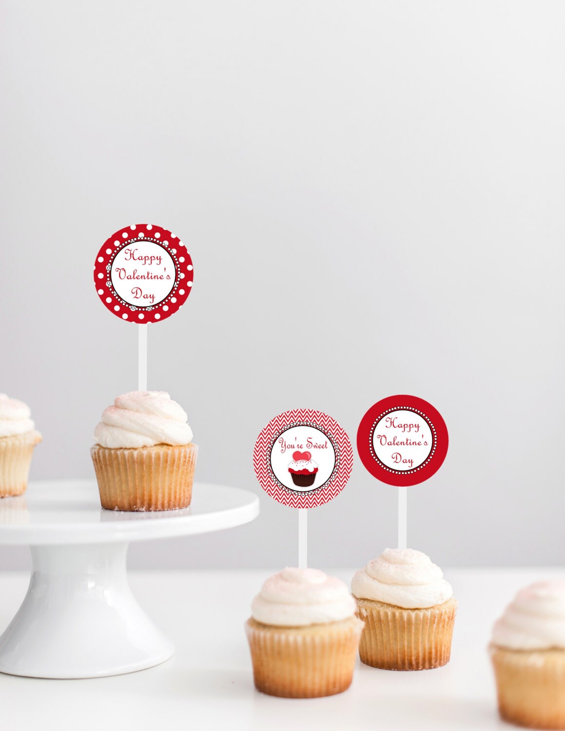 Printable Valentines Cupcake Toppers Happy Valentine's - Etsy