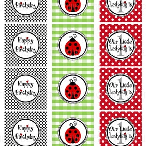 Printable Ladybug Birthday Printable Ladybug Cupcake Toppers - Etsy
