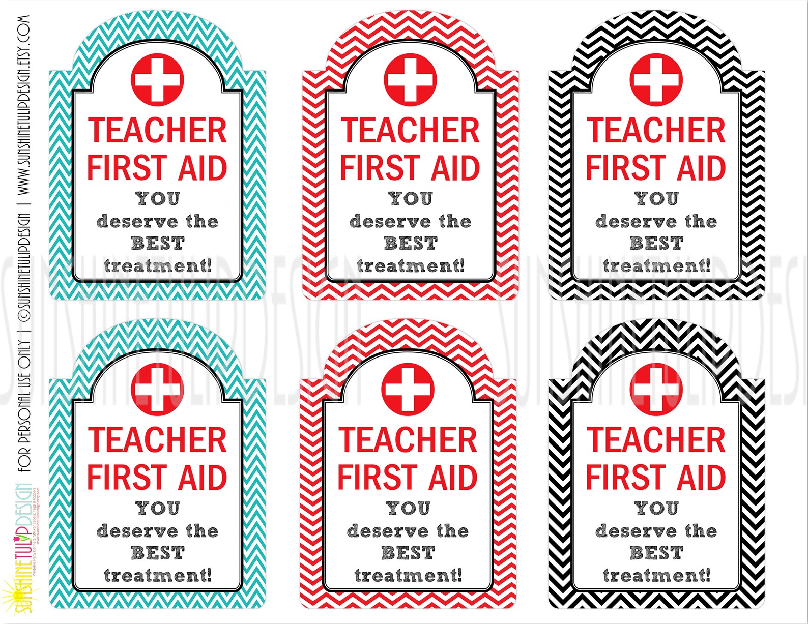 Printable Teacher Appreciation Gift Tags Teacher FIRST AID Etsy