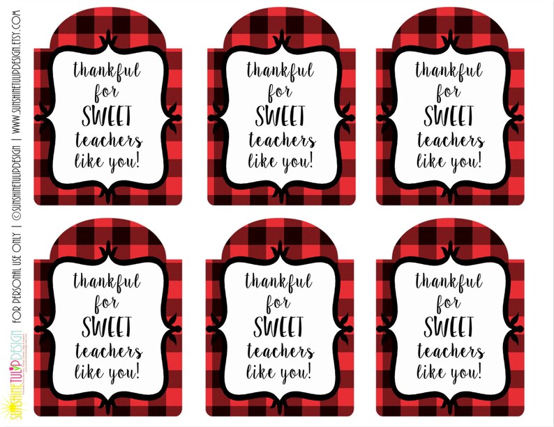 teacher appreciation gift tags printable thankful for sweet etsy