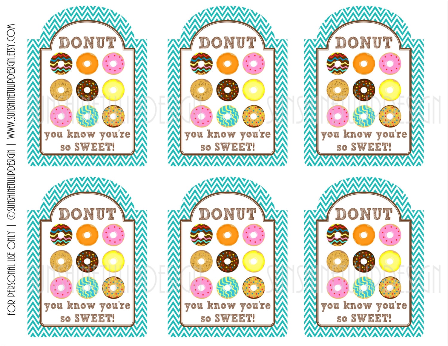 printable donut you know teacher appreciation friendship gift etsy