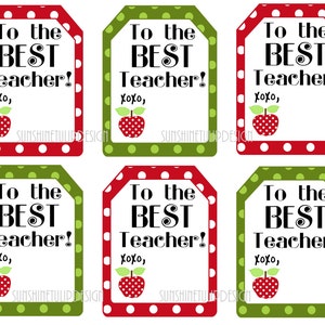 Teacher Appreciation Printable Tags Printable the BEST - Etsy