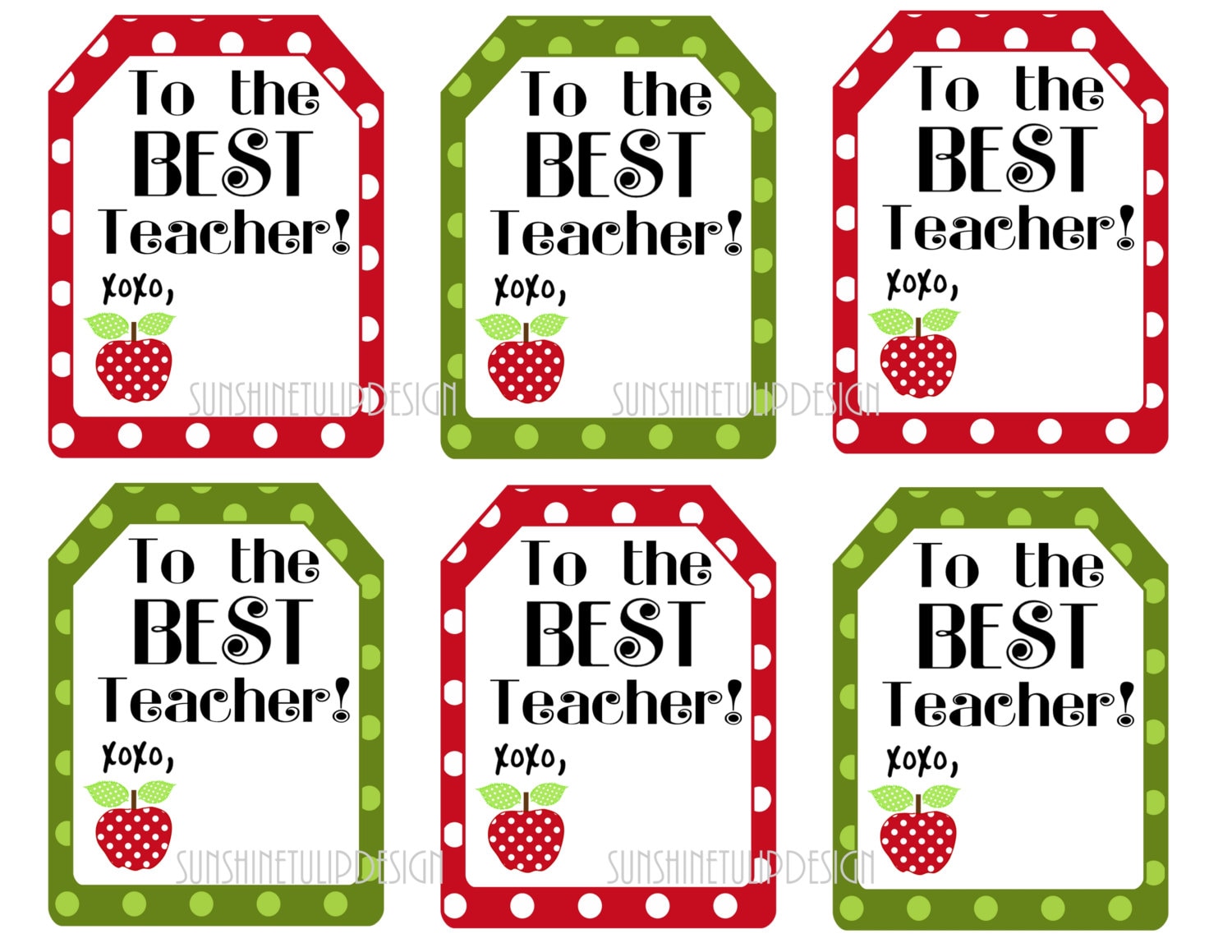Teacher Appreciation Free Gift Tag Printable