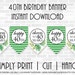 Printable 40th Birthday Banner, Printable Cheers to 40 Years Banner ...