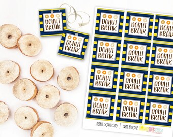 Printable Donut Break Tags, Police Party Donut Party Favor Tags, Teacher Appreciation Donut Tags by SUNSHINETULIPDESIGN