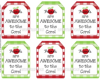 Printable Friends Apple Gift Tags by SUNSHINETULIPDESIGN