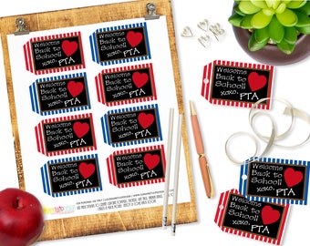 Printable Teacher Appreciation Tags, Printable Welcome Back To School PTA Gift Tags by SUNSHINETULIPDESIGN