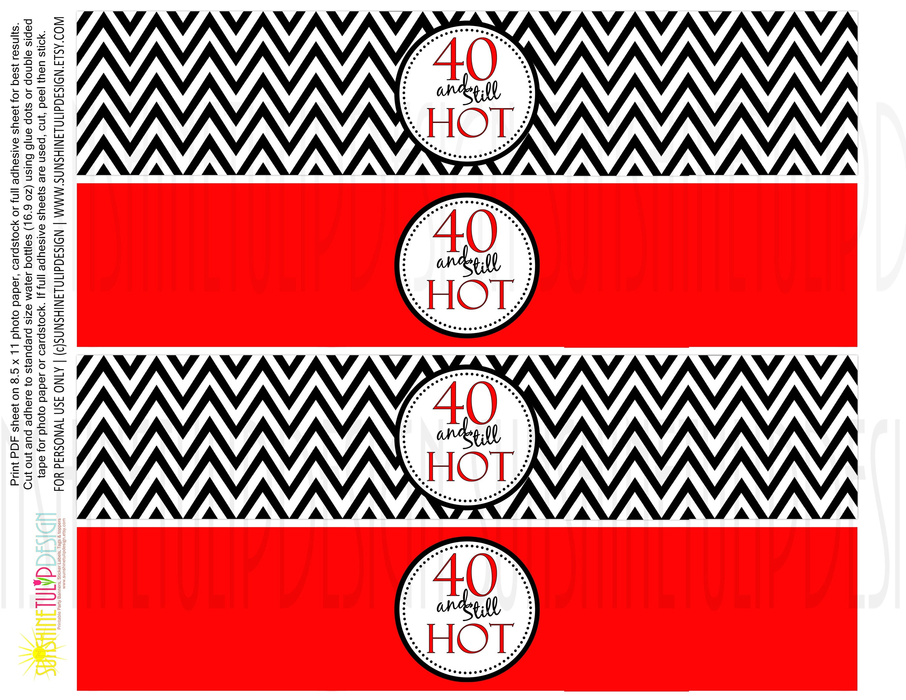 Free printable 50th birthday water bottle labels