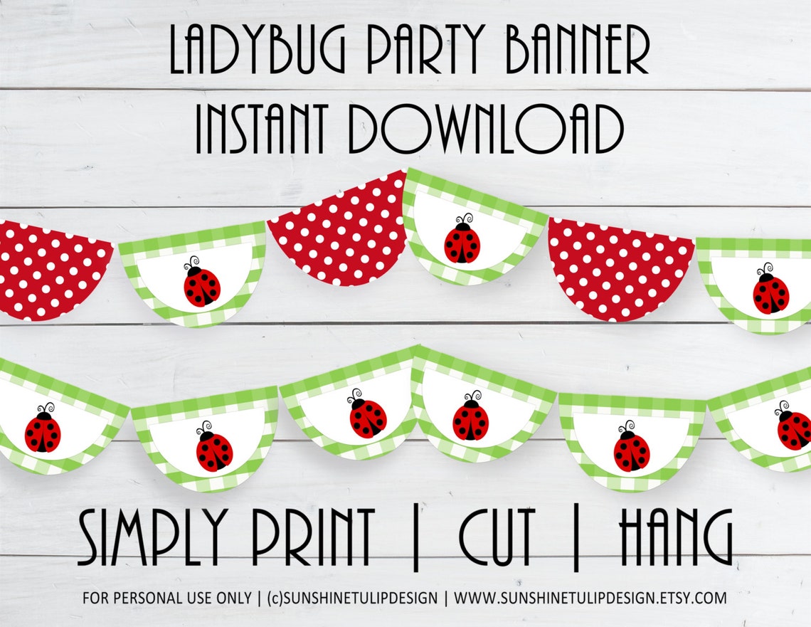Printable Ladybug Birthday Banner Printable Ladybug Birthday - Etsy